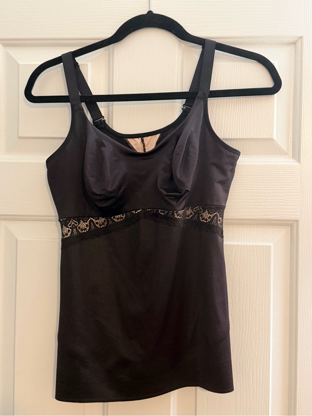 Ruby Ribbon Sz40 Black Lace-Trim Control Camisole - Women’s Intimates